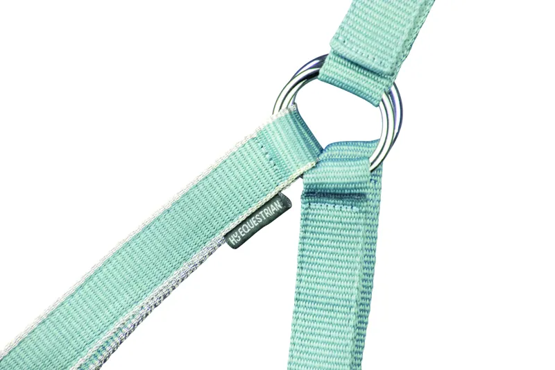 Hy Equestrian Synergy Head Collar and Lead Rope - Aqua/Silver-1